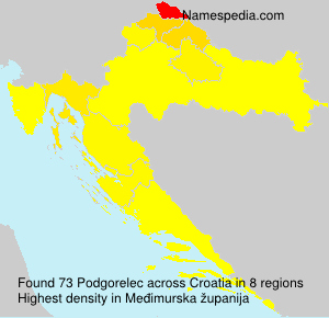 Surname Podgorelec in Croatia Surname Podgorelec in Croatia