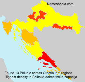 Surname Polunic in Croatia Surname Polunic in Croatia