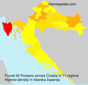 Surname Ponjavic in Croatia Surname Ponjavic in Croatia