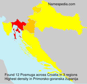 Surname Posmuga in Croatia Surname Posmuga in Croatia