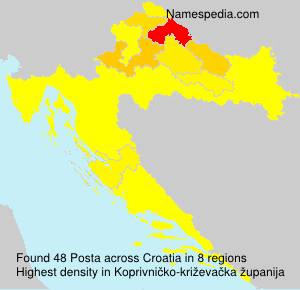 Surname Posta in Croatia Surname Posta in Croatia