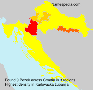 Surname Pozek in Croatia Surname Pozek in Croatia