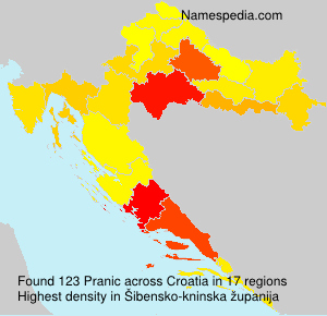 Surname Pranic in Croatia Surname Pranic in Croatia