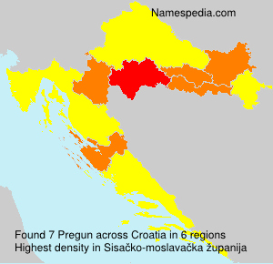 Surname Pregun in Croatia Surname Pregun in Croatia
