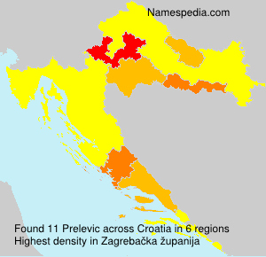 Surname Prelevic in Croatia Surname Prelevic in Croatia