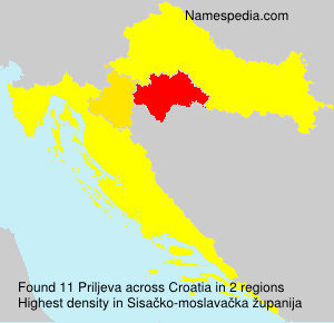 Surname Priljeva in Croatia Surname Priljeva in Croatia