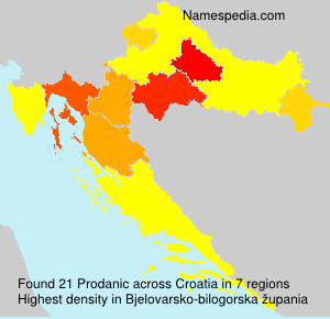 Surname Prodanic in Croatia Surname Prodanic in Croatia