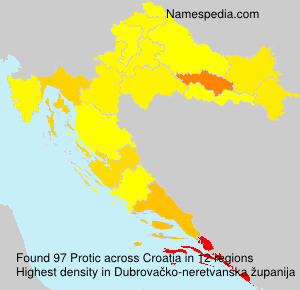 Surname Protic in Croatia Surname Protic in Croatia