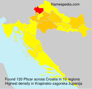 Surname Pticar in Croatia Surname Pticar in Croatia
