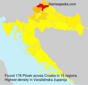 Surname Pticek in Croatia Surname Pticek in Croatia
