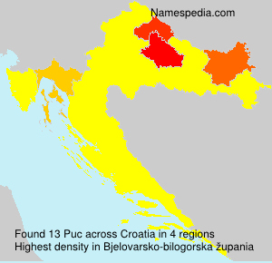 Surname Puc in Croatia