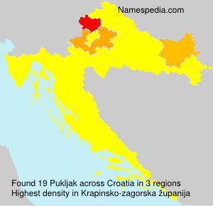 Surname Pukljak in Croatia Surname Pukljak in Croatia