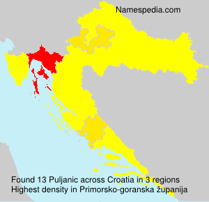 Surname Puljanic in Croatia Surname Puljanic in Croatia
