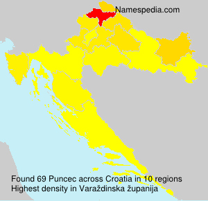 Surname Puncec in Croatia Surname Puncec in Croatia