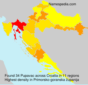 Surname Pupavac in Croatia Surname Pupavac in Croatia