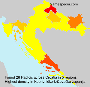 Surname Radicic in Croatia Surname Radicic in Croatia
