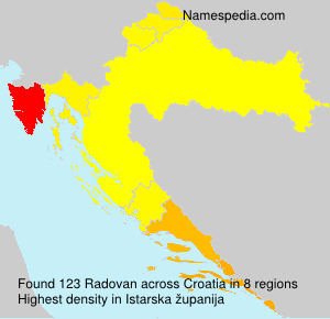 Surname Radovan in Croatia Surname Radovan in Croatia