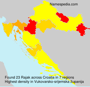 Surname Rajak in Croatia Surname Rajak in Croatia