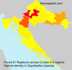 Surname Rajakovic in Croatia Surname Rajakovic in Croatia