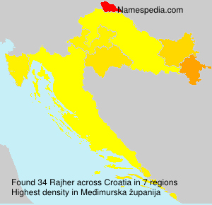 Surname Rajher in Croatia Surname Rajher in Croatia