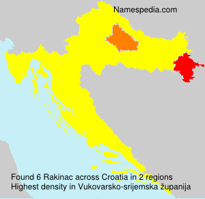 Surname Rakinac in Croatia Surname Rakinac in Croatia