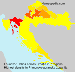 Surname Rakos in Croatia Surname Rakos in Croatia
