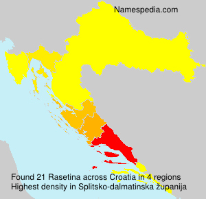 Surname Rasetina in Croatia Surname Rasetina in Croatia