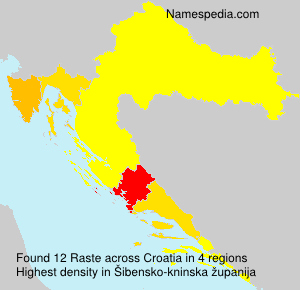 Surname Raste in Croatia Surname Raste in Croatia