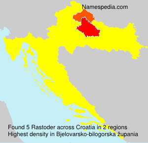 Surname Rastoder in Croatia Surname Rastoder in Croatia