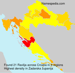 Surname Ravlija in Croatia Surname Ravlija in Croatia