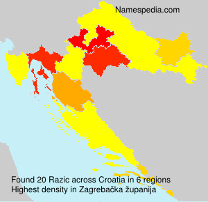 Surname Razic in Croatia