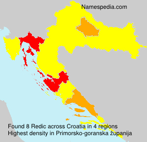 Surname Redic in Croatia Surname Redic in Croatia