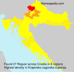 Surname Regvar in Croatia Surname Regvar in Croatia