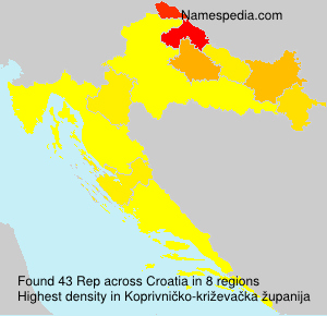 Surname Rep in Croatia Surname Rep in Croatia