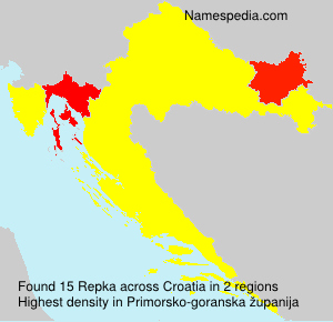 Surname Repka in Croatia Surname Repka in Croatia