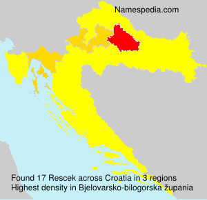 Surname Rescek in Croatia Surname Rescek in Croatia