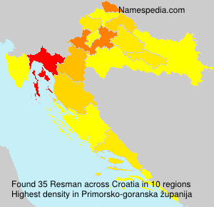 Surname Resman in Croatia