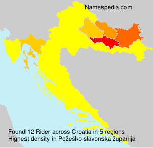 Surname Rider in Croatia Surname Rider in Croatia