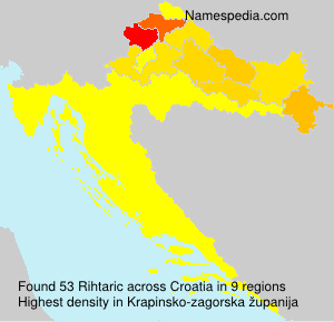 Surname Rihtaric in Croatia Surname Rihtaric in Croatia