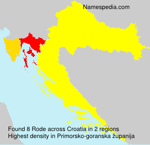 Surname Rode in Croatia Surname Rode in Croatia