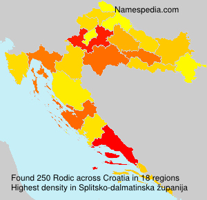 Surname Rodic in Croatia Surname Rodic in Croatia