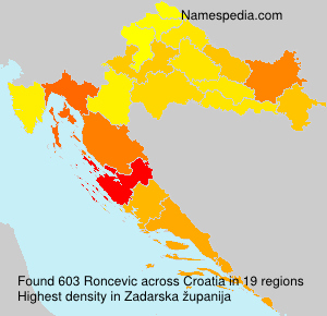Surname Roncevic in Croatia Surname Roncevic in Croatia