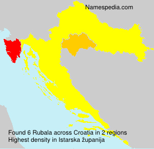 Surname Rubala in Croatia Surname Rubala in Croatia