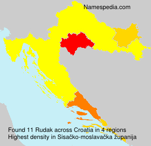 Surname Rudak in Croatia Surname Rudak in Croatia