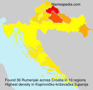 Surname Rumenjak in Croatia Surname Rumenjak in Croatia