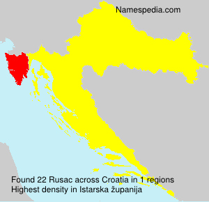 Surname Rusac in Croatia Surname Rusac in Croatia