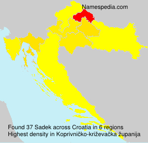 Surname Sadek in Croatia Surname Sadek in Croatia