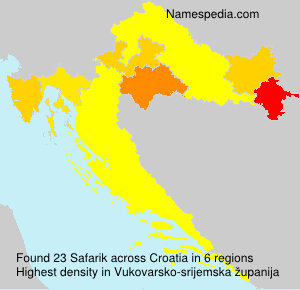 Surname Safarik in Croatia Surname Safarik in Croatia