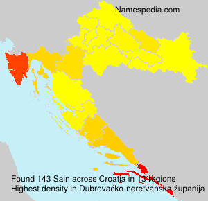 Surname Sain in Croatia Surname Sain in Croatia