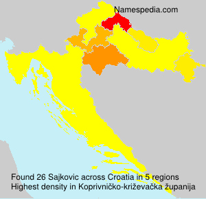 Surname Sajkovic in Croatia Surname Sajkovic in Croatia